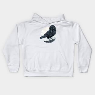 Vampire's Crow in the mist Kids Hoodie